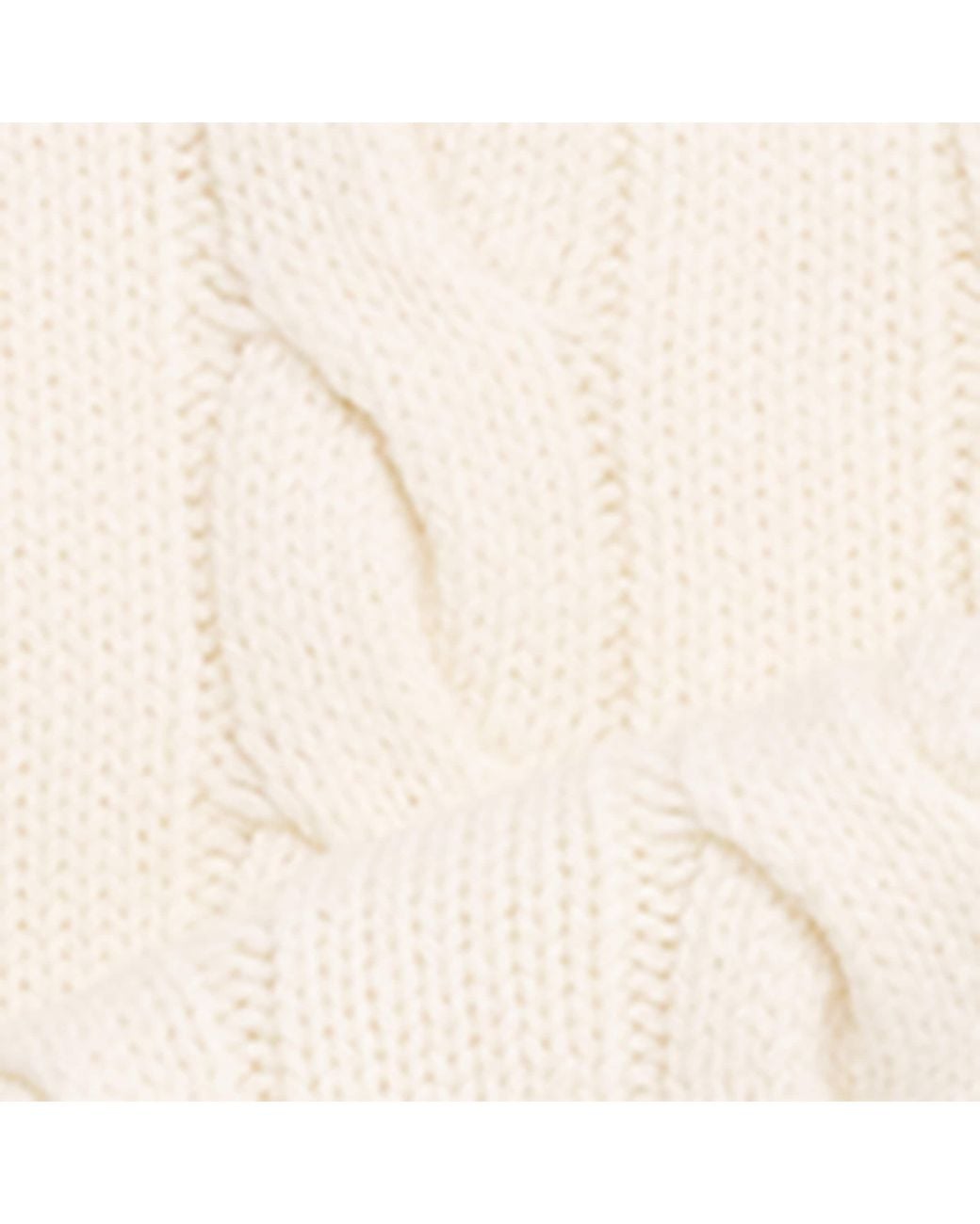 Polo Ralph Lauren White Wool-Blend Cable-Knit Bear Scarf