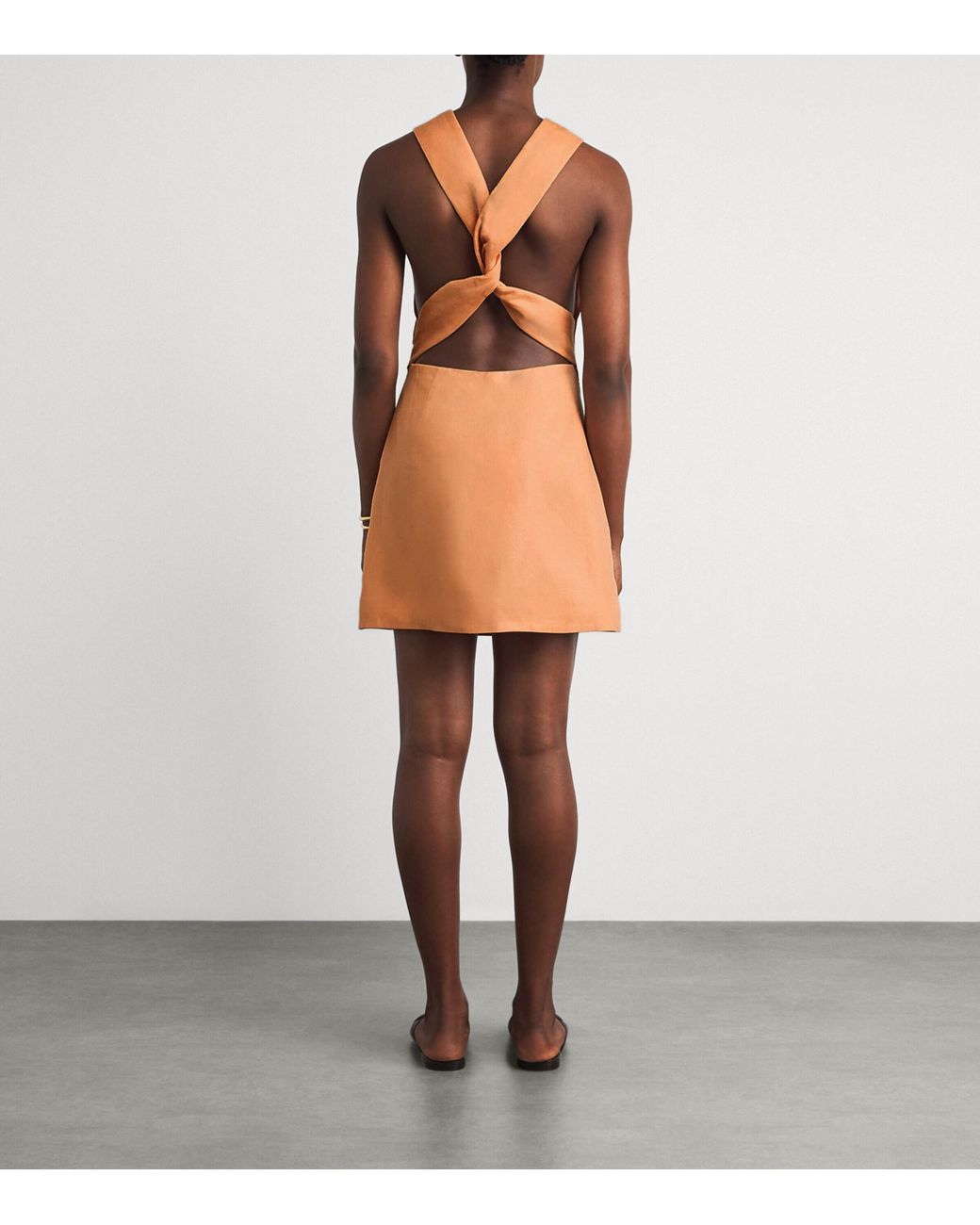 Sir Orange Linen Thora Mini Dress