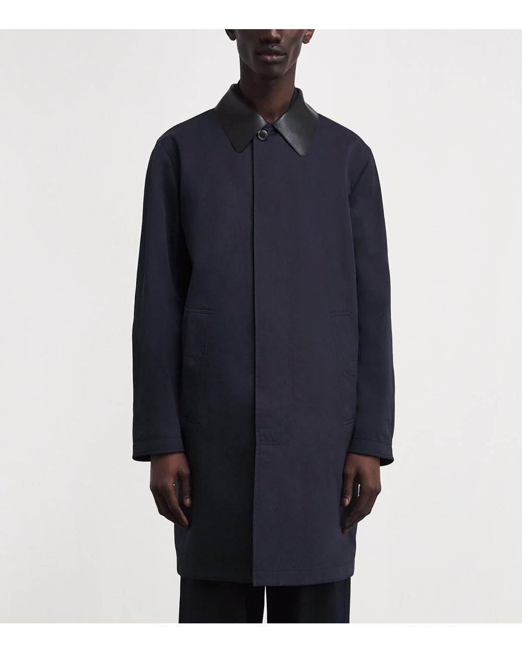 Brioni Blue Leather-Trim Reversible Jacket for men