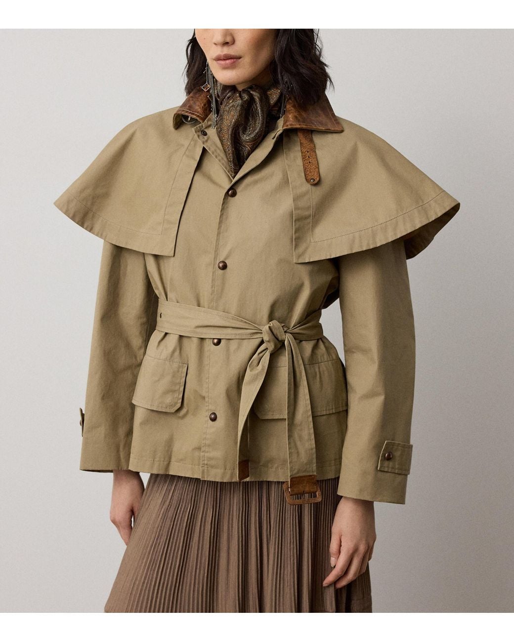Ralph Lauren Brown Brannigan Short Trench Coat
