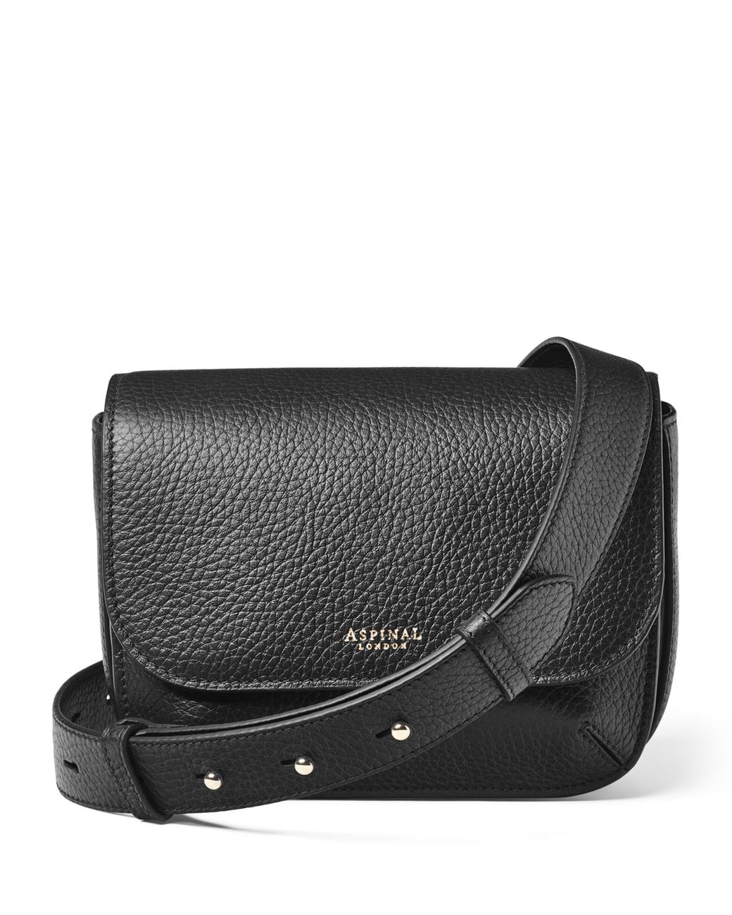 Aspinal Black Leather Ella Cross-Body Bag