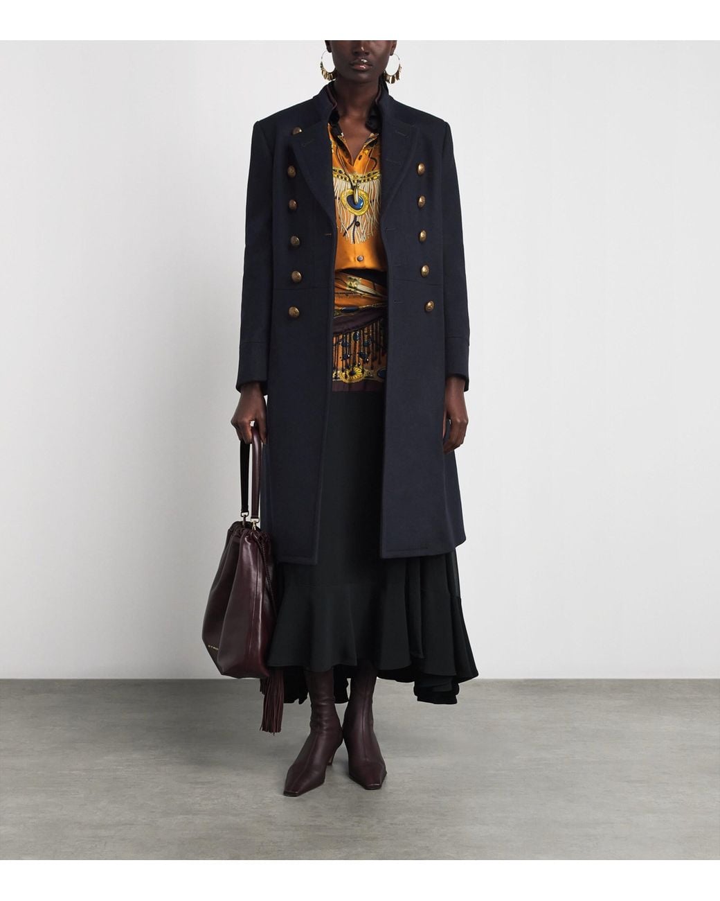 Etro Blue Wool-Blend Pea Coat