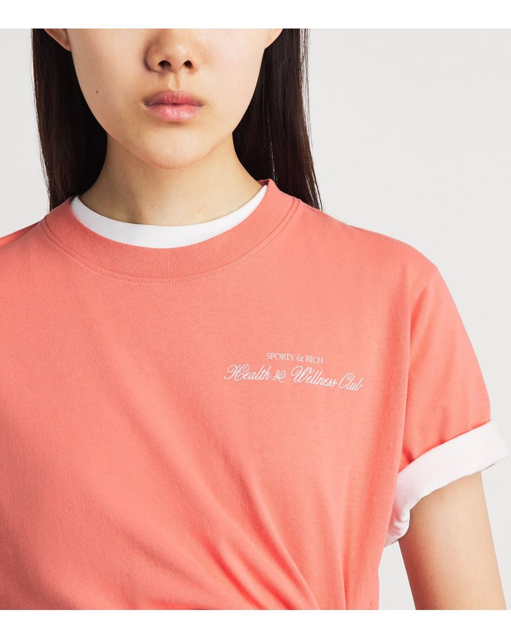 Sporty & Rich Pink Cotton Graphic T-Shirt