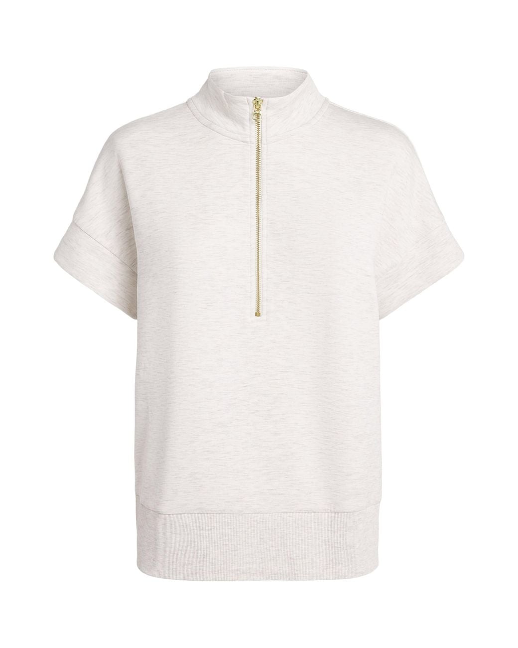 Varley White Ritchie Short-Sleeve Half-Zip Sweatshirt