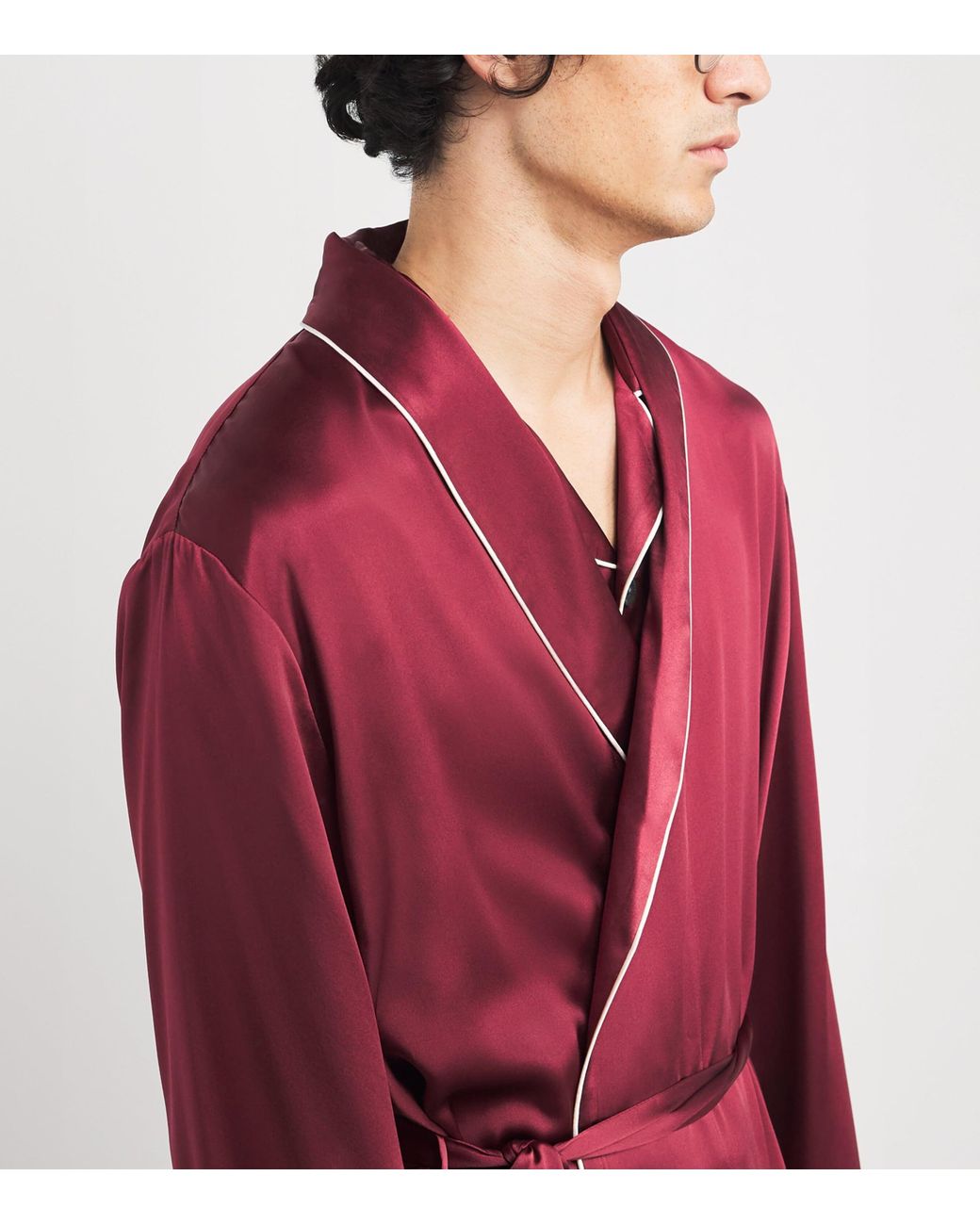 Harrods Red Silk Night Robe for men