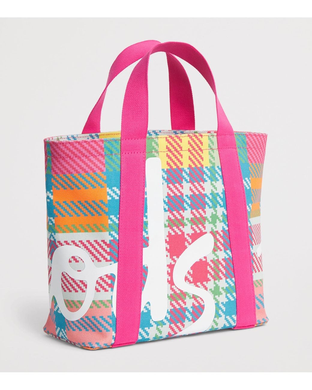 Harrods Pink Mini Madras Check Tote Bag