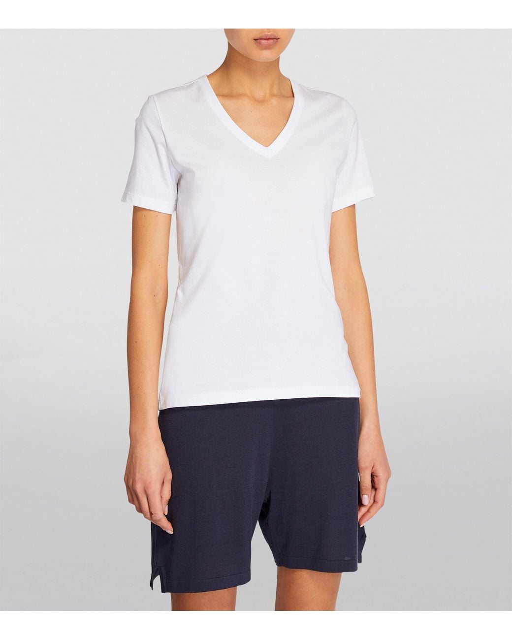 Falke White Pima Cotton V-Neck T-Shirt