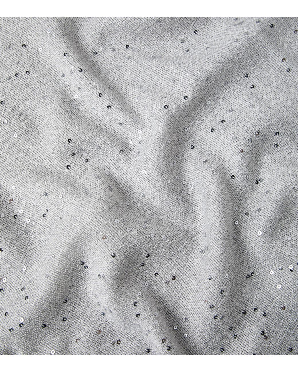 Brunello Cucinelli Gray Cashmere-Silk Diamond Yarn Sequin Scarf
