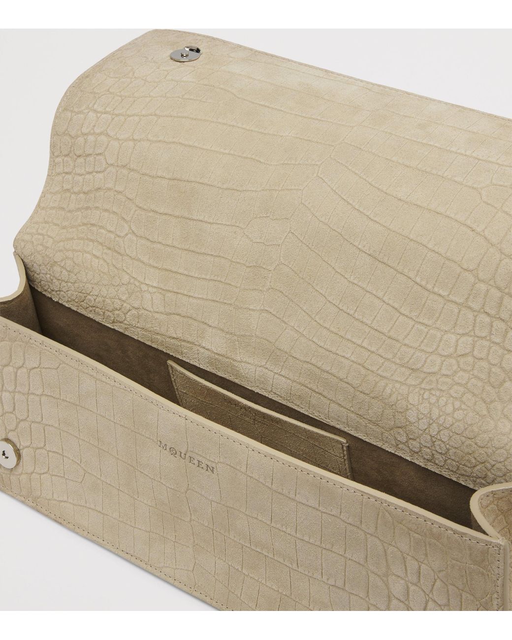 McQueen Natural Leather Jewelled Top-Handle Bag