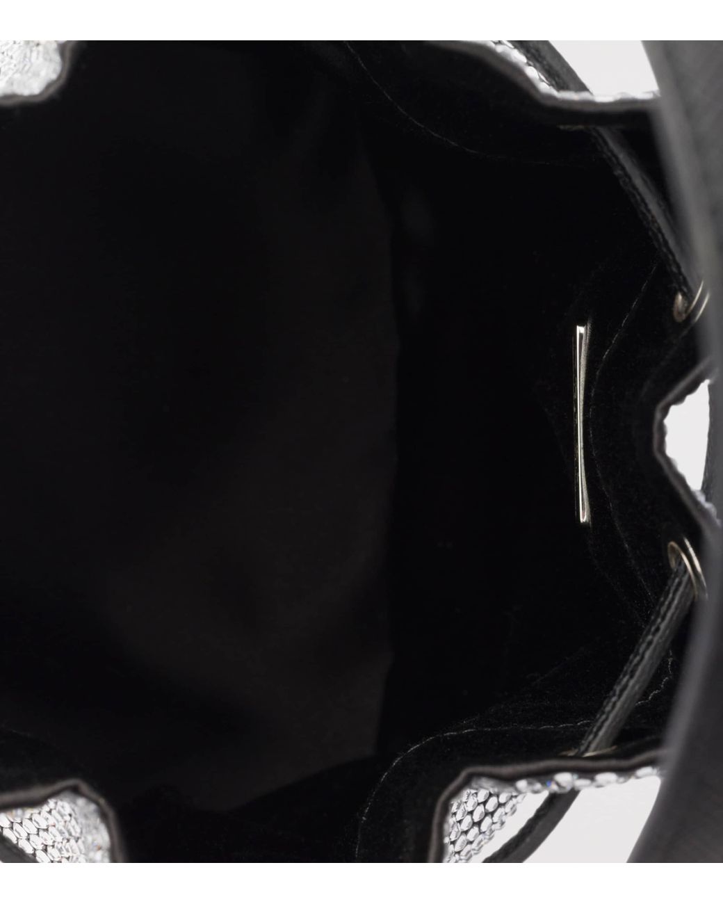 Prada Black Mini Crystal-Embellished Bucket Bag
