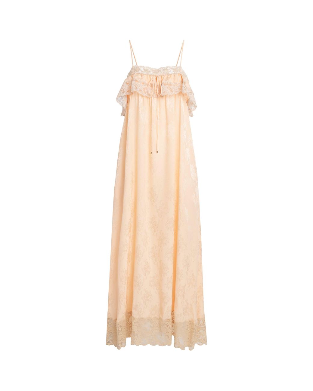 Chloé Natural Silk Floral Jacquard Maxi Dress