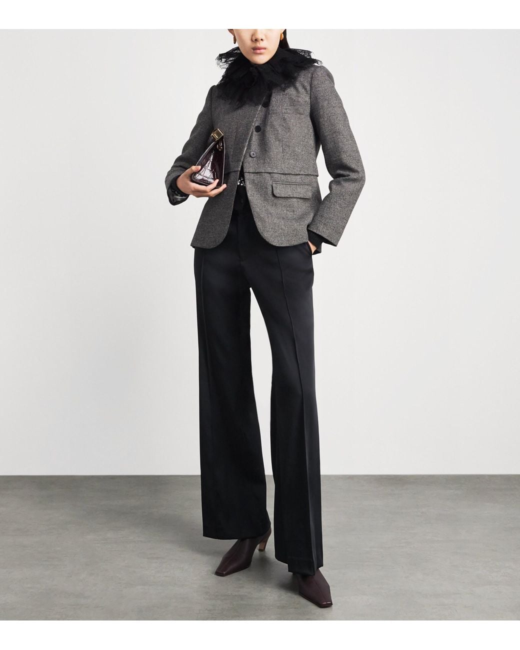 Polo Ralph Lauren Blue Satin Low-Rise Kick-Flare Trousers