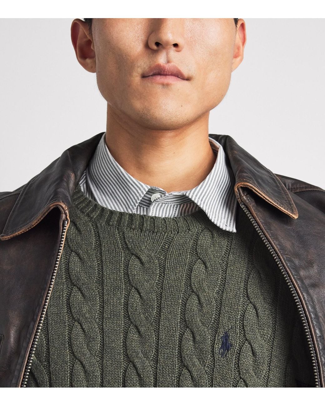 Polo Ralph Lauren Green Cotton Cable-Knit Sweater for men