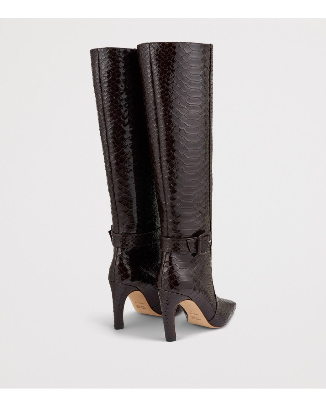 Malone Souliers Black Embossed Leather Raven Knee-High Boots 90