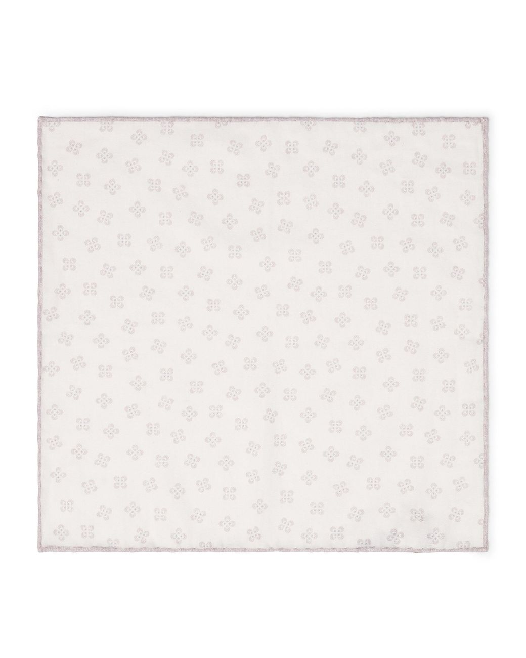 Eleventy White Cotton-Wool Printed Pocket Square for men