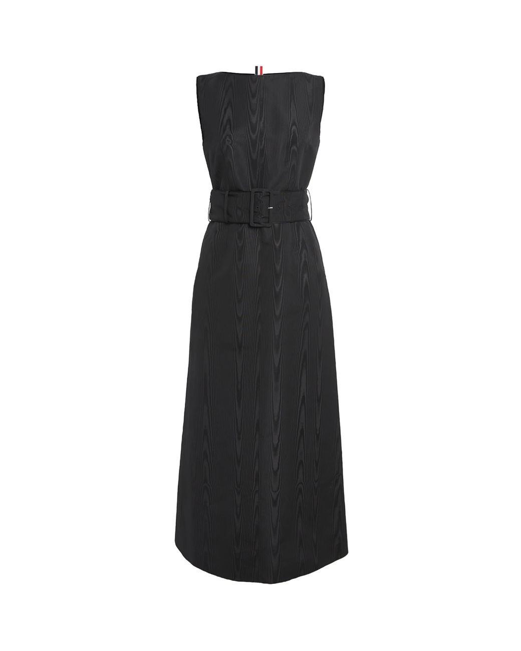 Thom Browne Black Silk Belted Maxi Dress