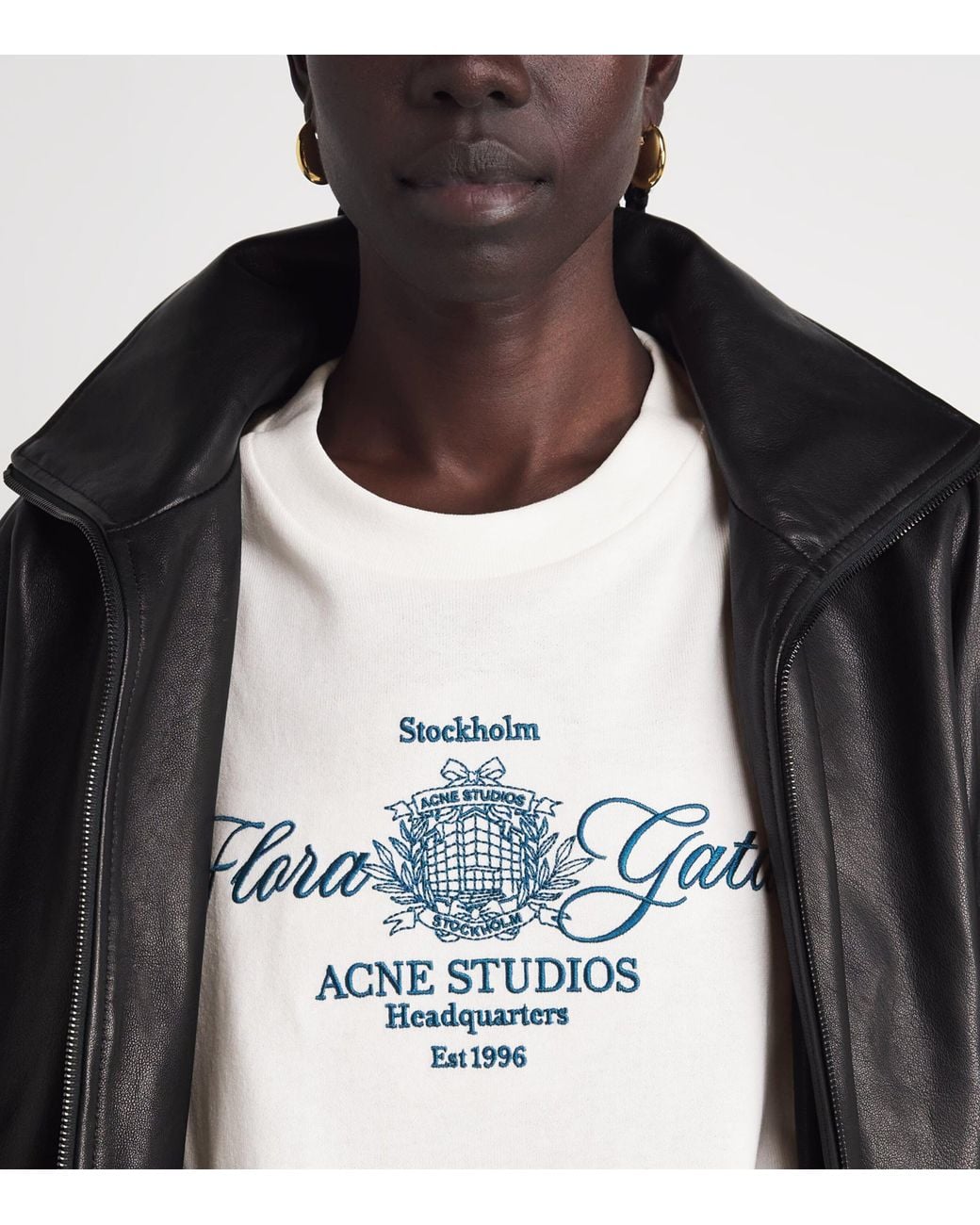Acne White Cotton Logo T-Shirt
