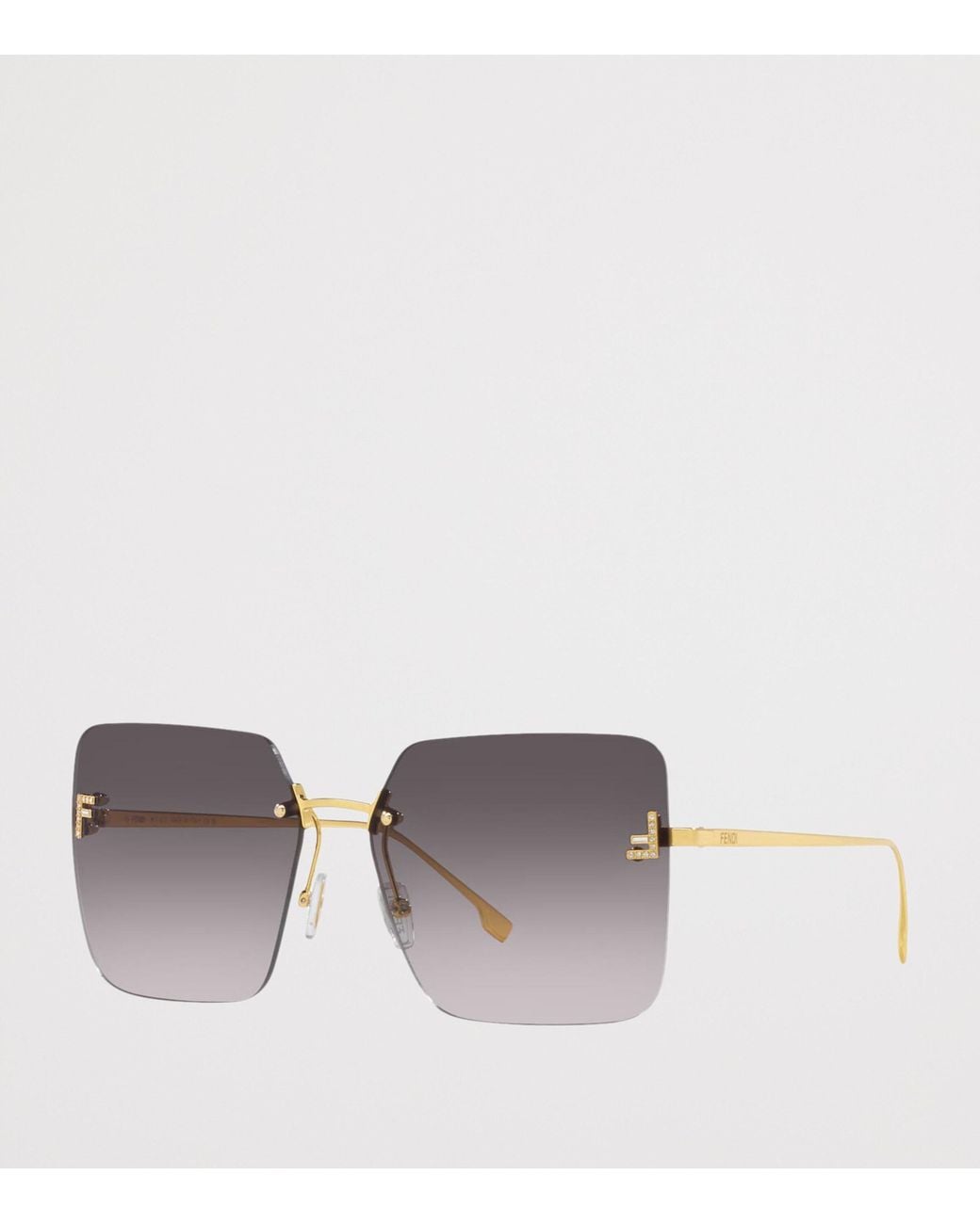 Fendi Brown Metal Irregular Sunglasses