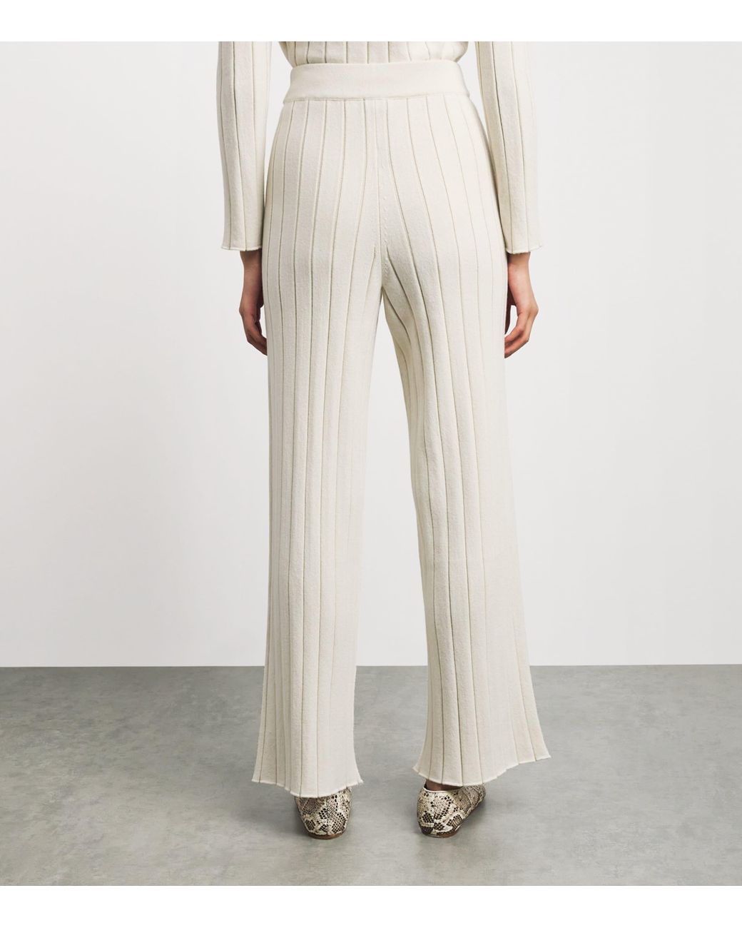 Colombo Natural Cashmere Ribbed Trousers