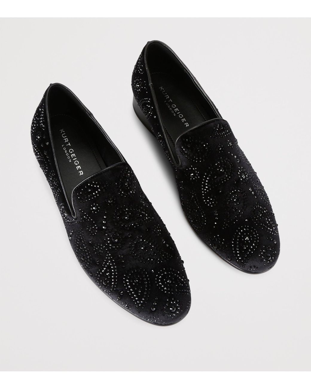 Kurt Geiger Black Embellished Ace Loafers