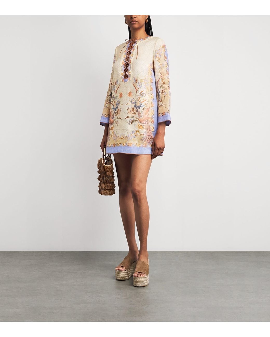 Zimmermann Natural Linen Indra Mini Tunic Dress