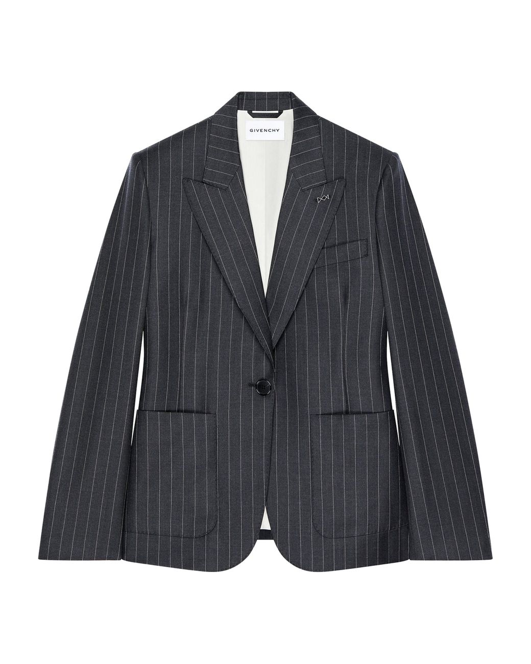Givenchy Blue Wool Pinstripe Single-Breasted Blazer