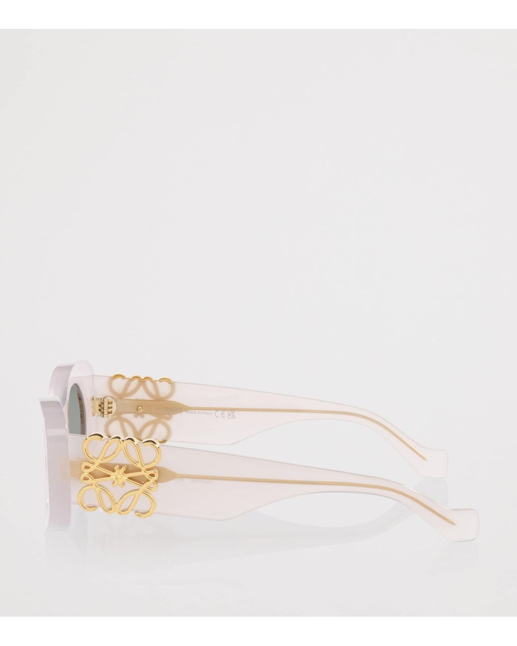 Loewe White Anagram Bevelled Oval Sunglasses
