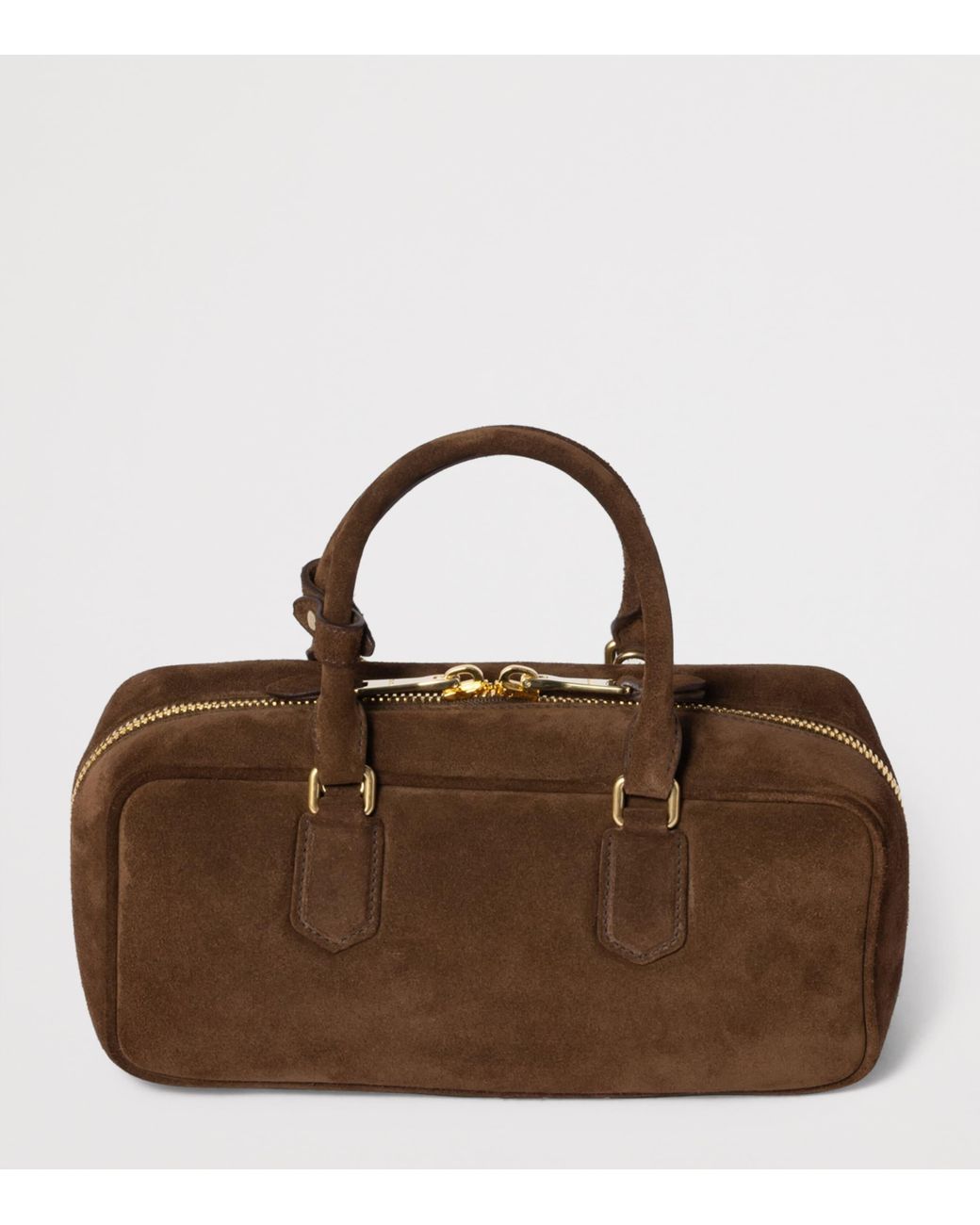 Miu Miu Brown Suede Arcadie Top-Handle Bag