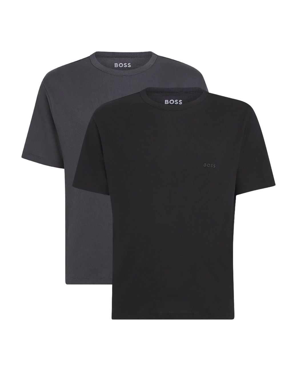 Boss Black Cotton Ribbed T-Shirt for men
