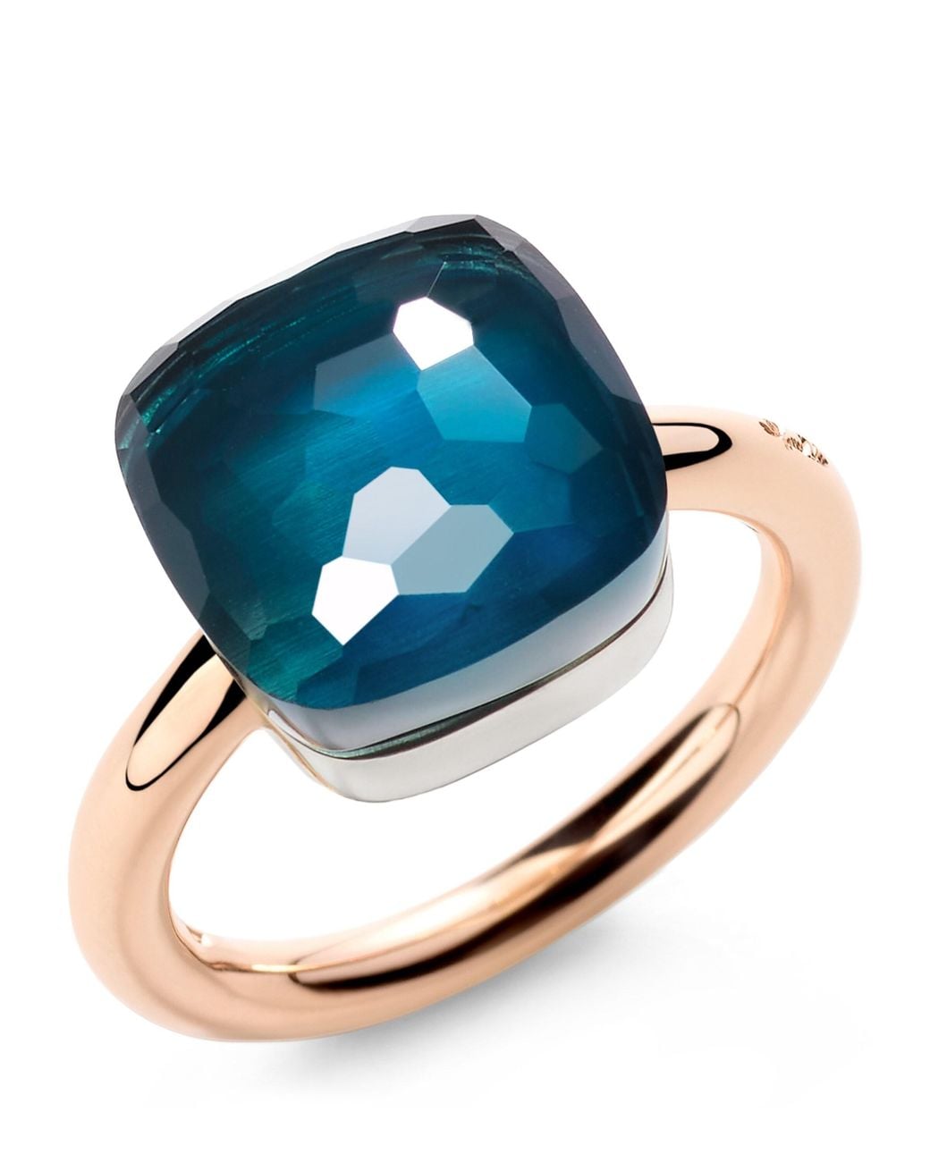 Pomellato Blue Mixed And London Topaz Nudo Maxi Ring