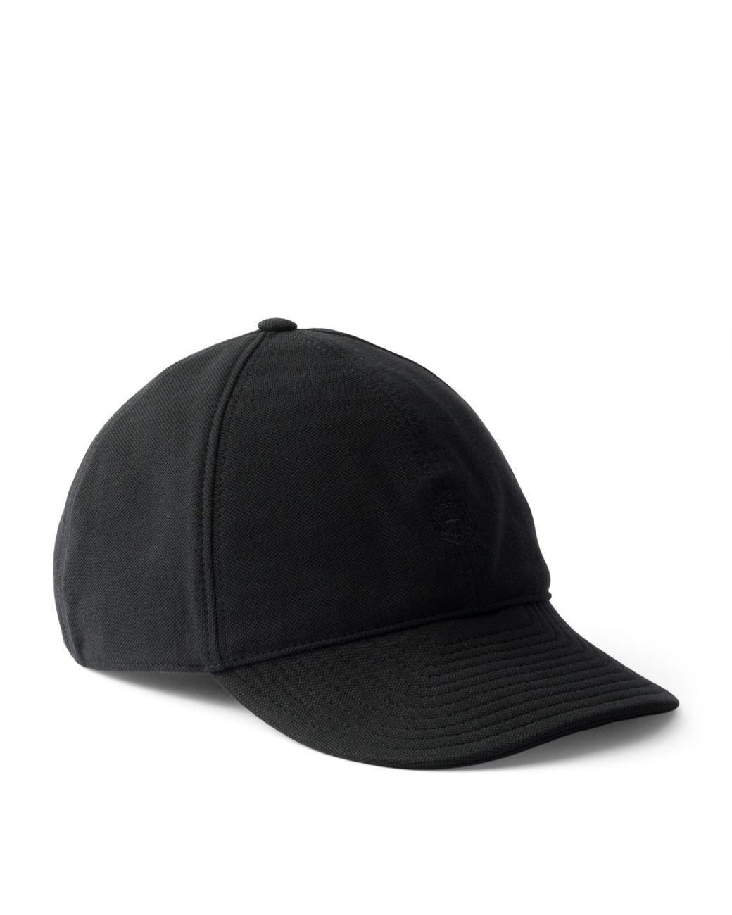 Prada Black Piqué Baseball Cap for men