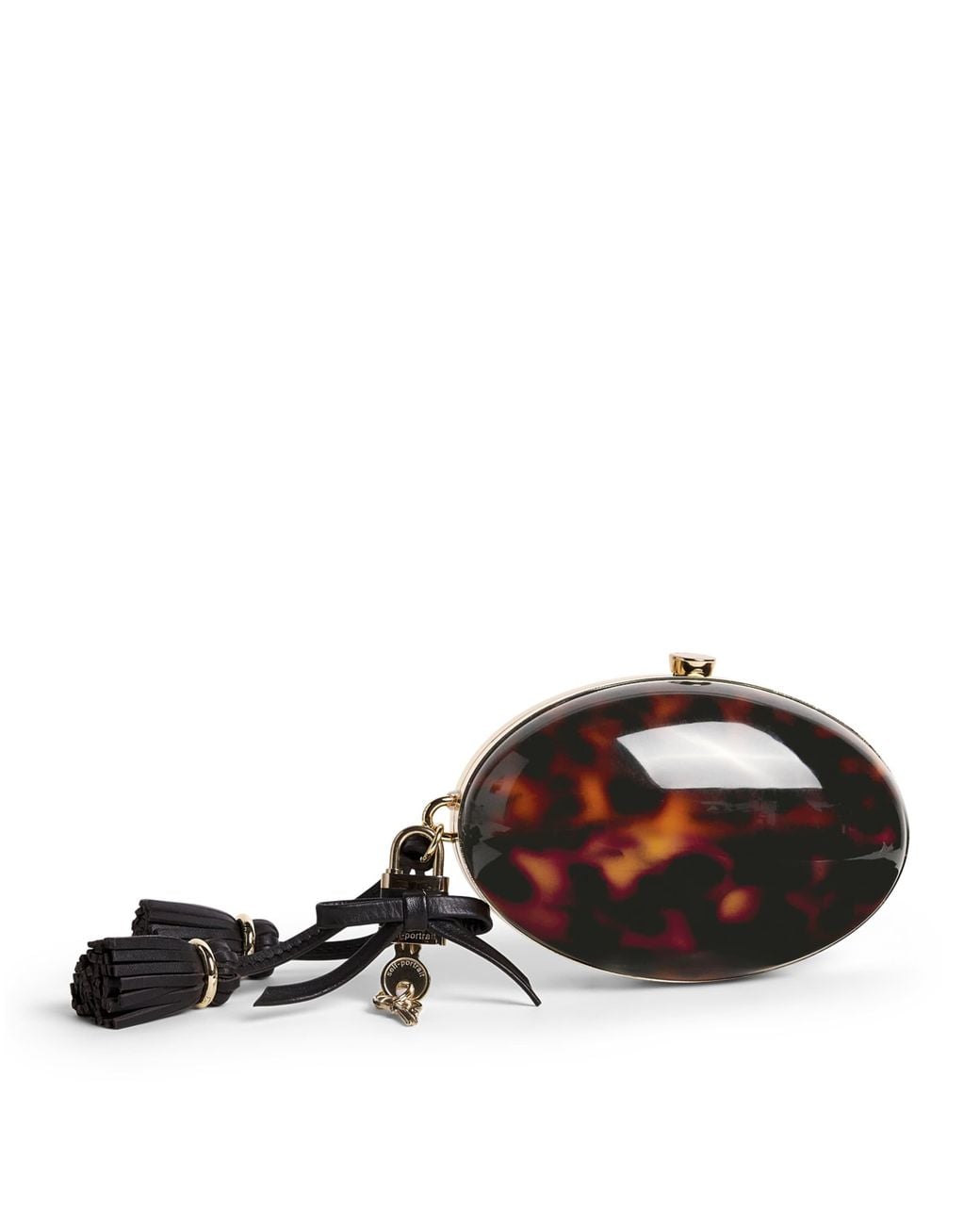 Self-Portrait Black Resin Pebble Clutch Bag