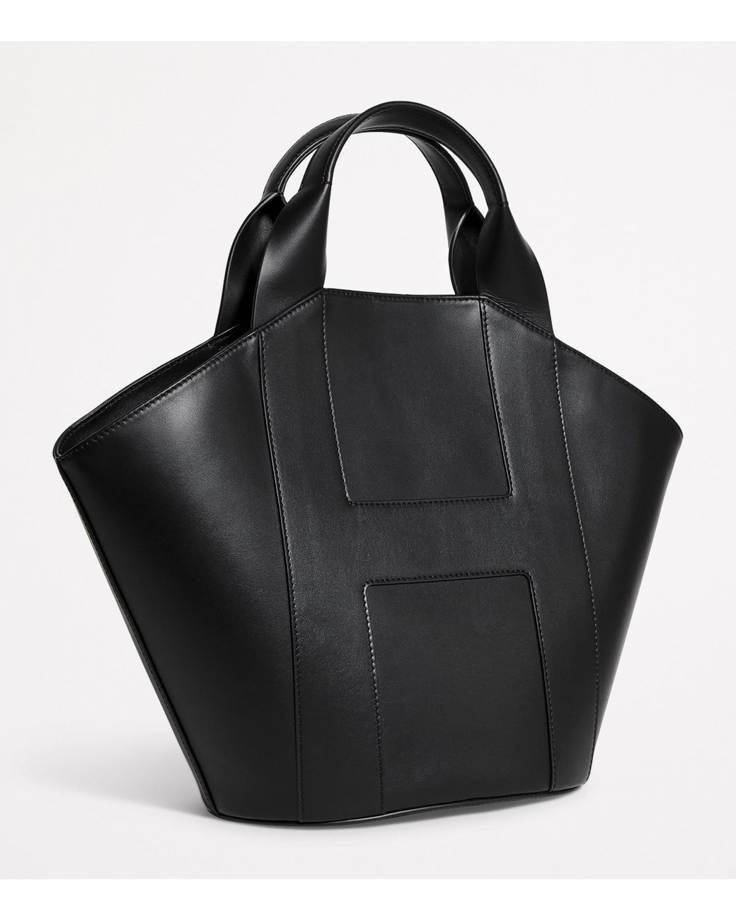 Harrods Black Leather H Tote Bag