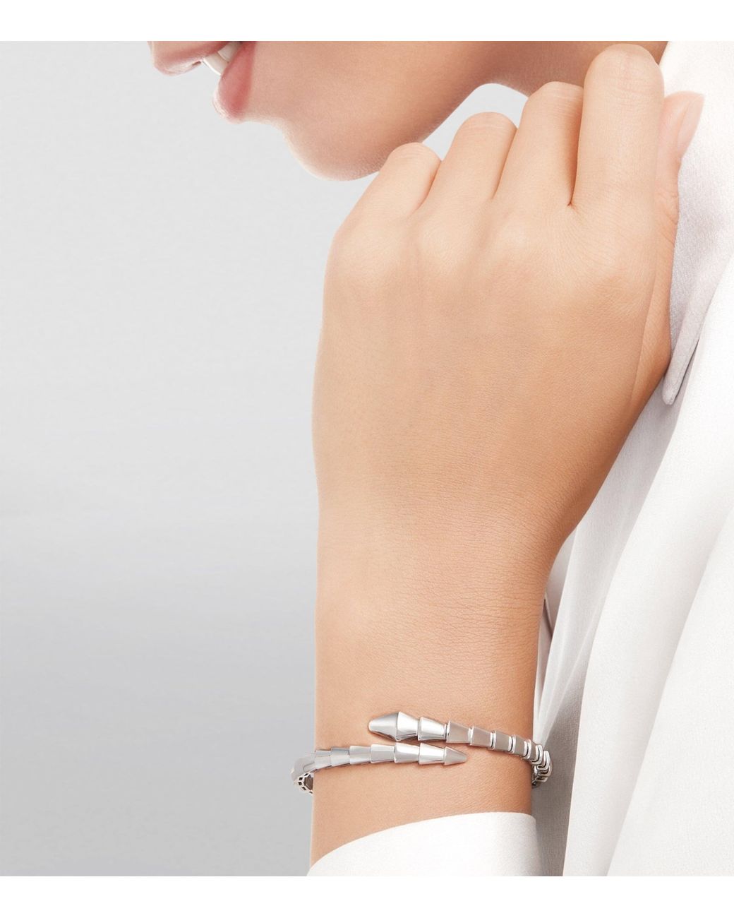 BVLGARI White Serpenti Viper Bracelet
