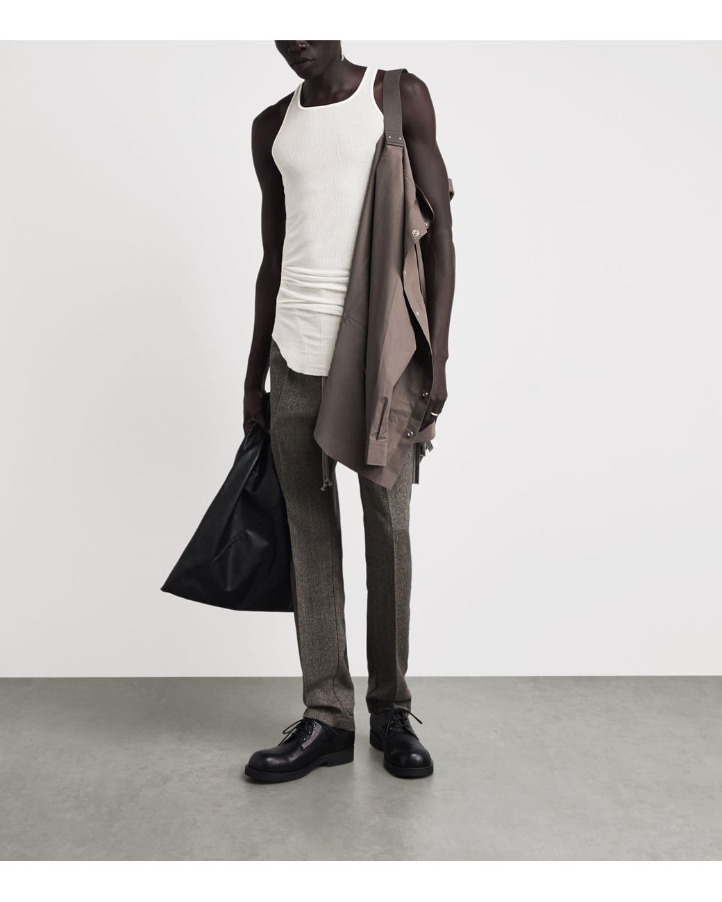 Rick Owens White Basic Rib Tank Top for men