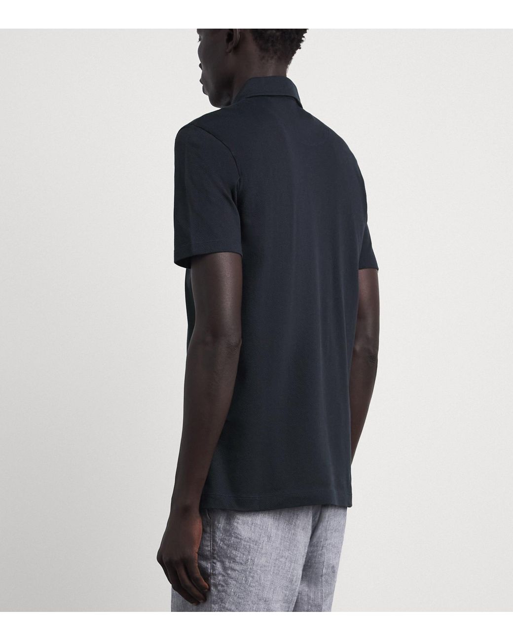 Sunspel Blue Sea Island Cotton Riviera Polo Shirt for men