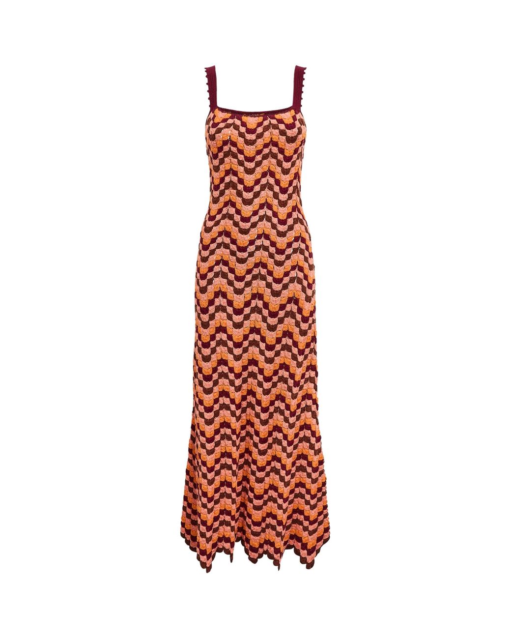 Escvdo Red Crochet Marea Maxi Dress