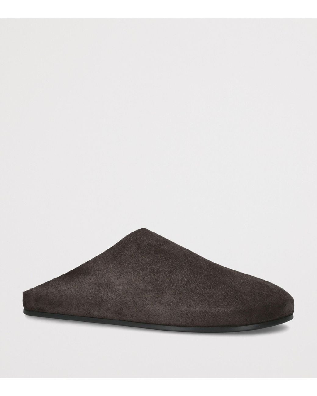 The Row Brown Hudson Suede Slides