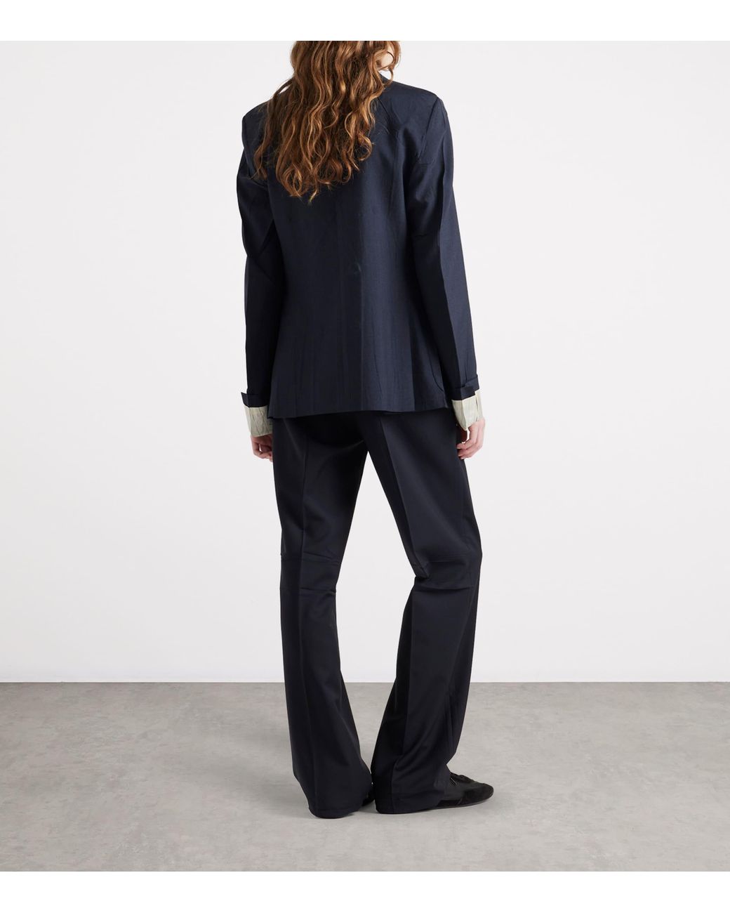 Prada Blue Kid Mohair-Wool Double-Breasted Blazer
