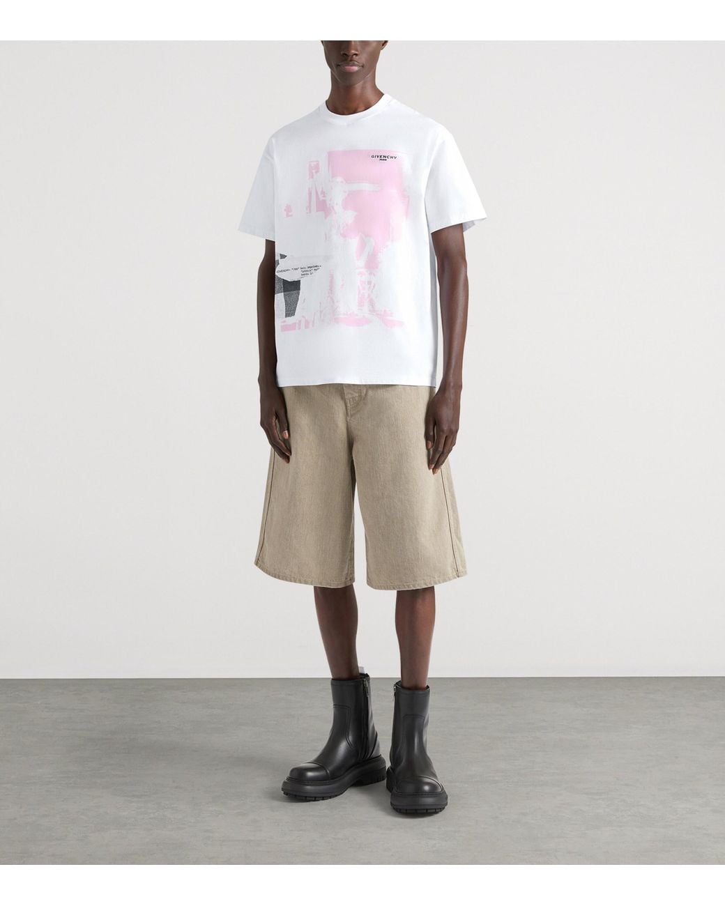 Givenchy White Cotton Printed T-Shirt for men