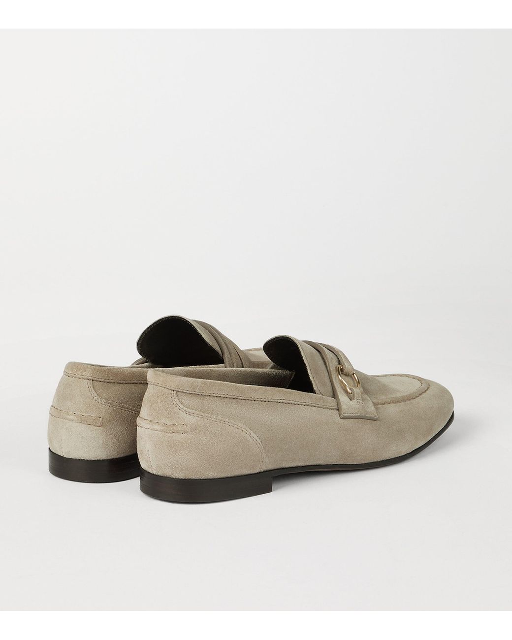 Brunello Cucinelli Gray Suede Horsebit Loafers