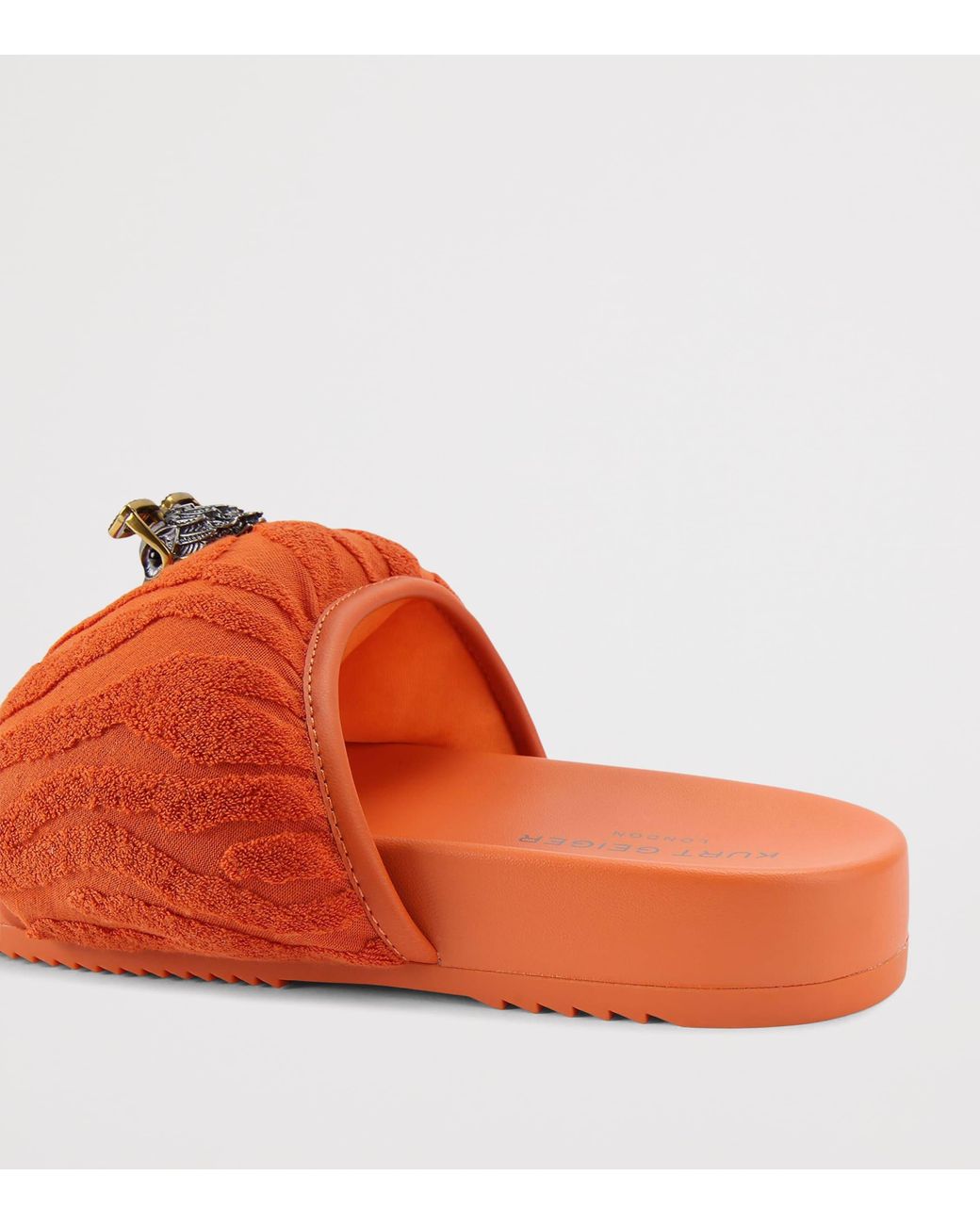 Kurt Geiger Orange Terry Eagle Puff Slides for men