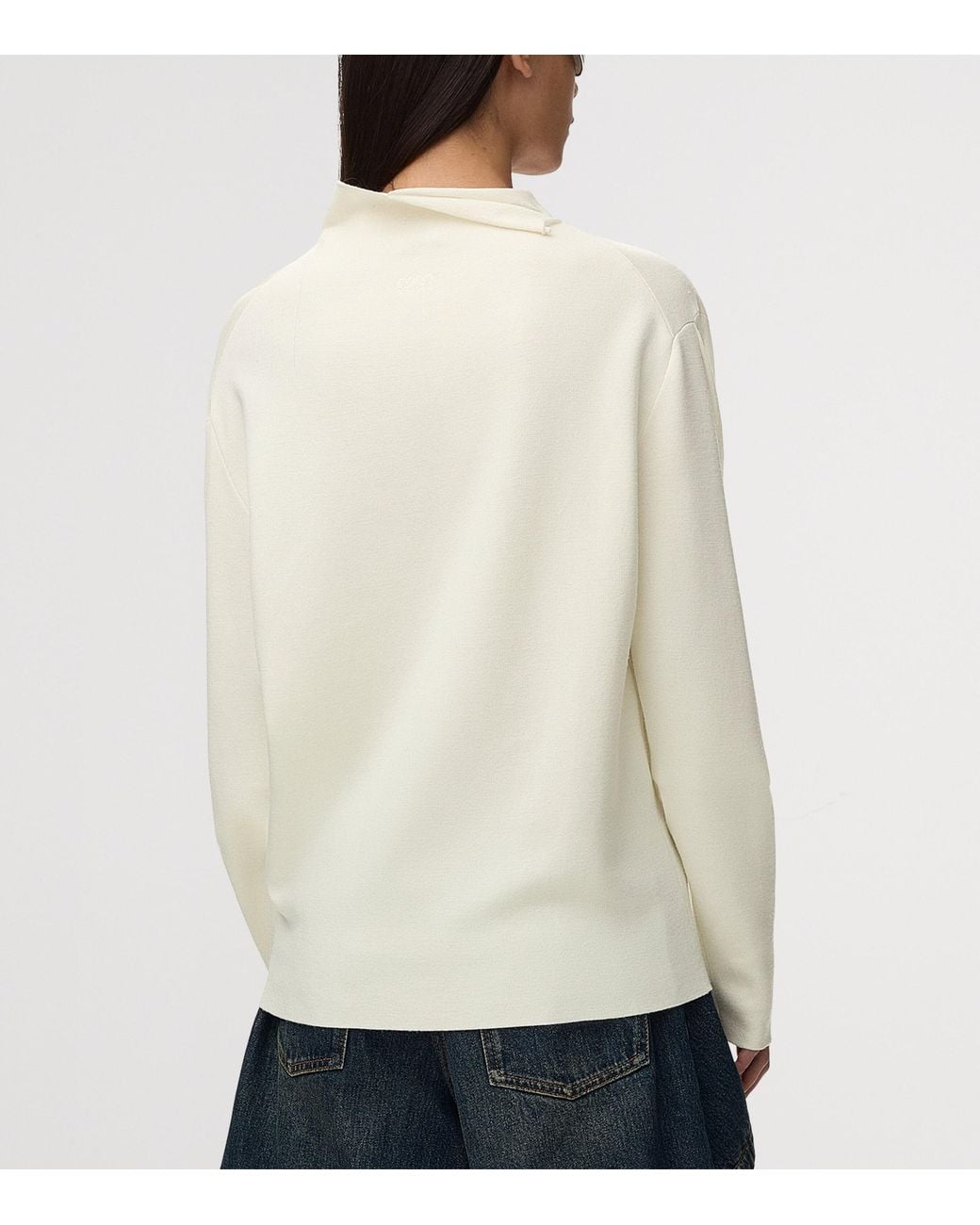 Loewe White Draped Cut-Away Sweater