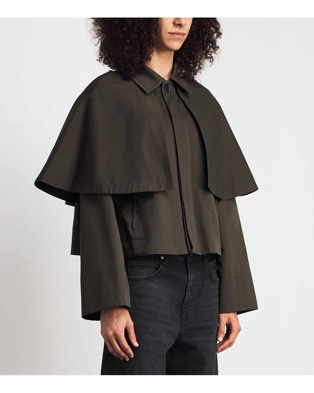 FRAME Black Cotton Storm-Flap Trench Jacket