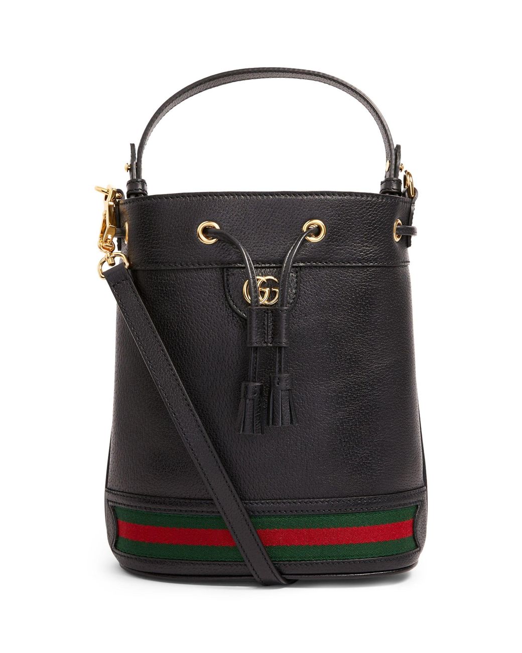 Gucci Leather Ophidia Bucket Bag in Black Lyst