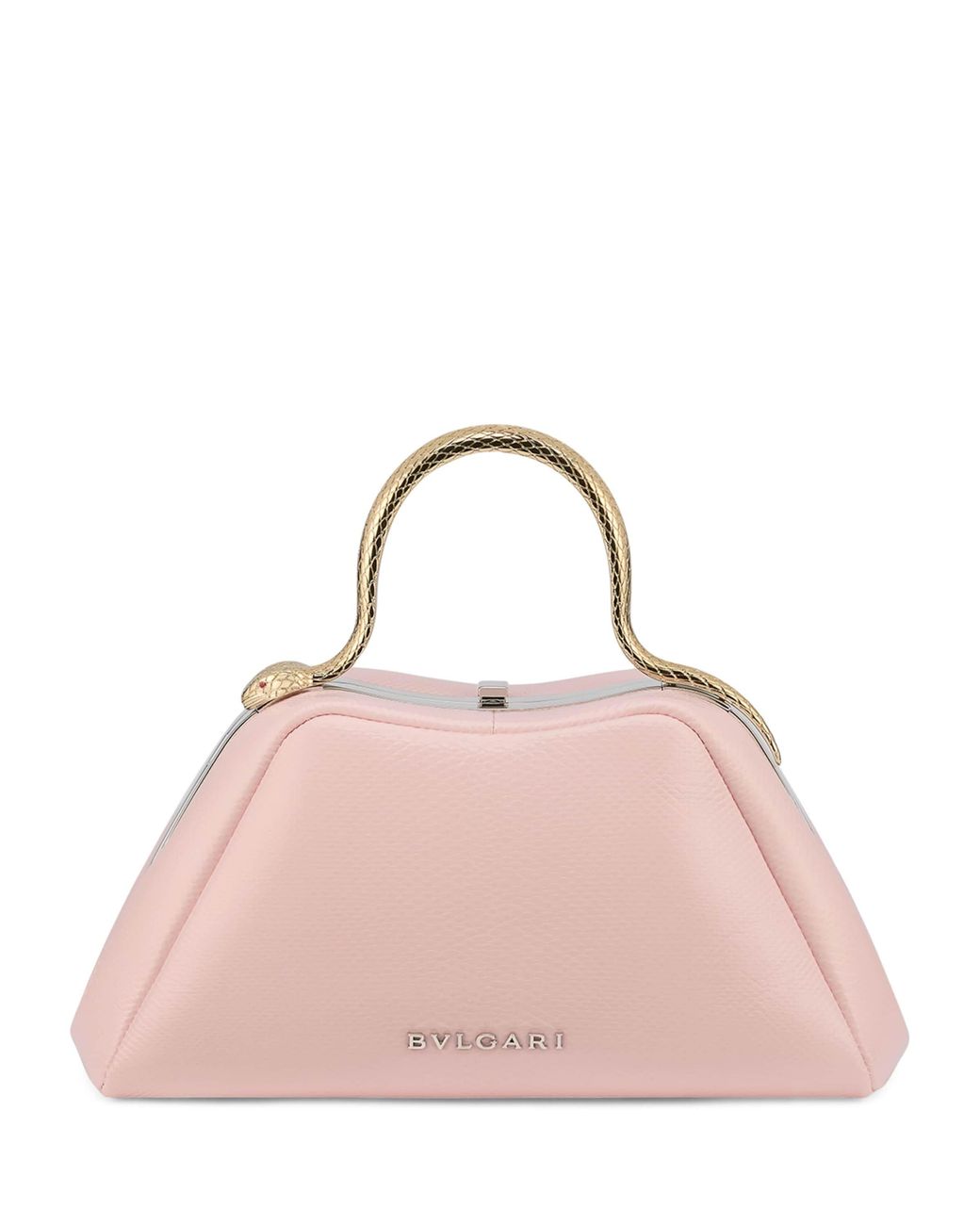 BVLGARI Pink Leather Serpentine Shoulder Bag