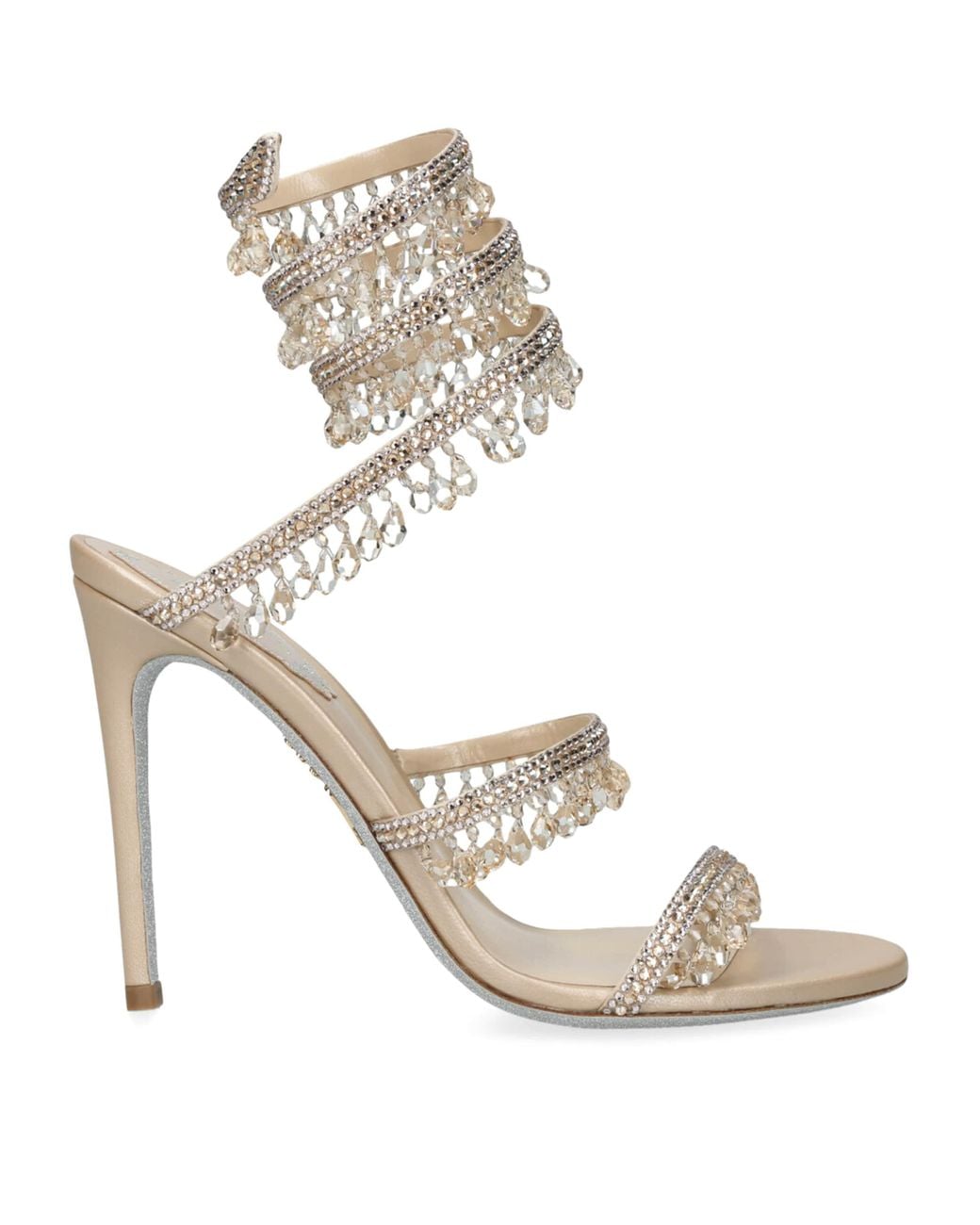 Rene Caovilla Metallic Embellished Chandelier Sandals 105
