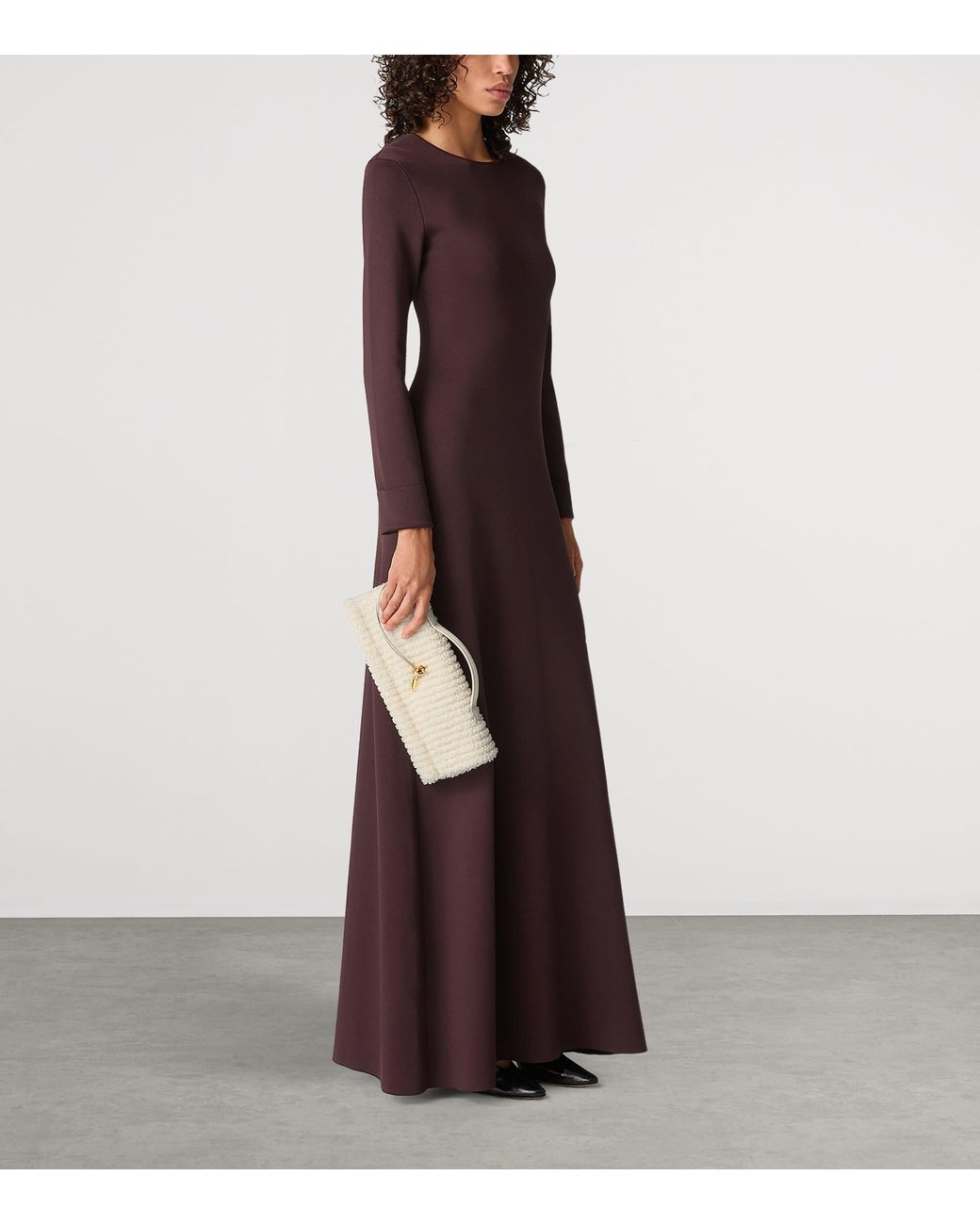 Bottega Veneta Natural Shearling Andiamo Clutch Bag