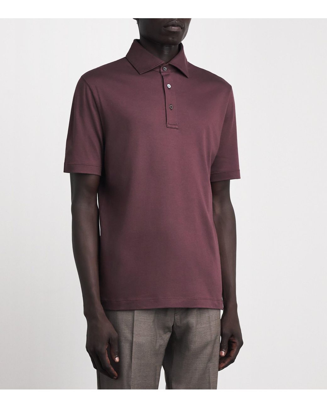 Canali Purple Cotton Polo Shirt for men