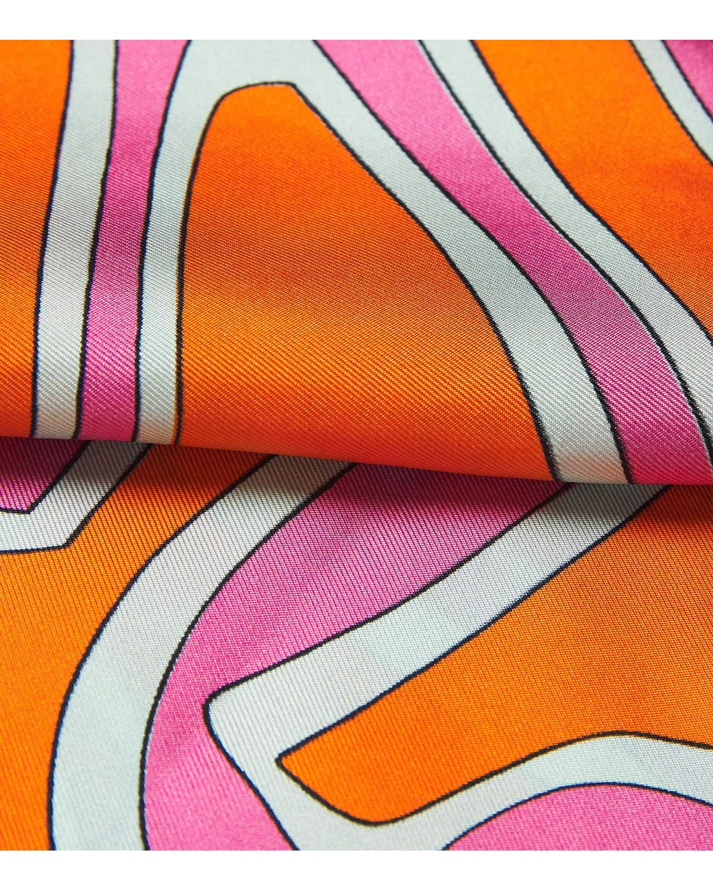 Emilio Pucci Orange Silk Labirinto Scarf